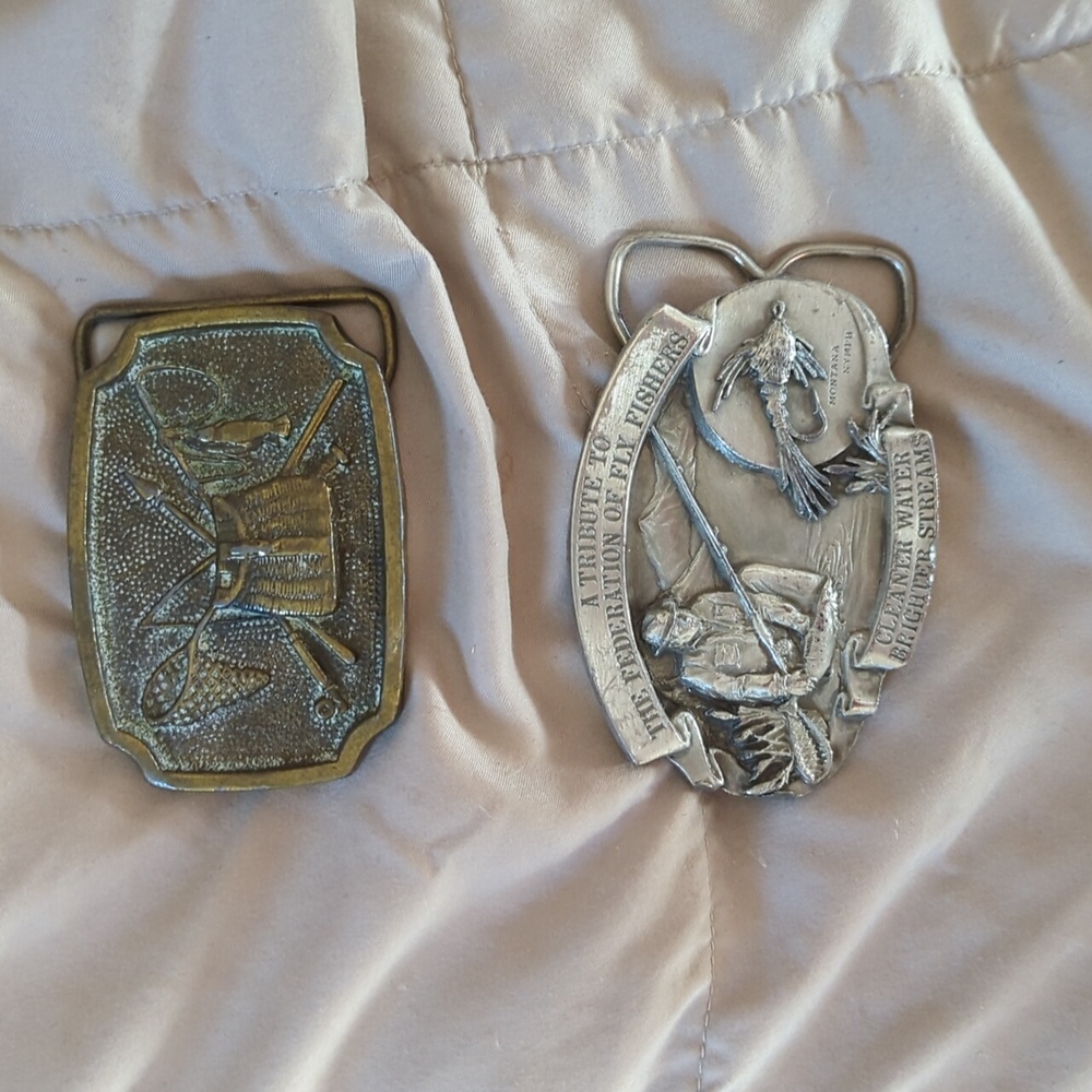 Vintage Fly Fishing Belt buckles